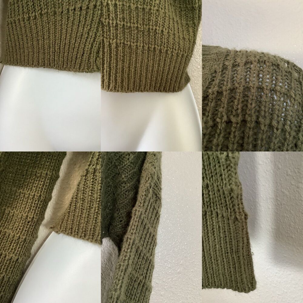 Mossy Green Cottagecore Goblincore Forest‎ Fairy Button Up Knitted Cardigan XS - Picture 7 of 7